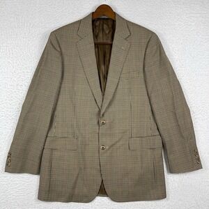 Brooks Brothers Sport Coat Mens 42L Brown Houndstooth 1818 Madison Wool Blazer